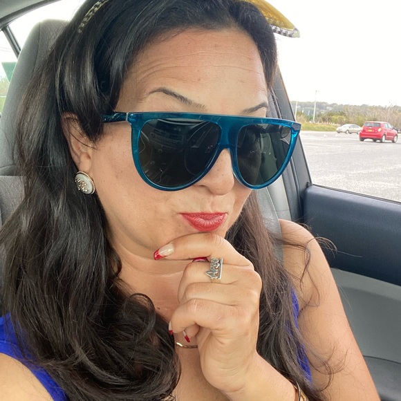 Celine flat Top Sunglasses Blue Gradient Brown lenses. Amazing Kim K glasses - Picture 3 of 4